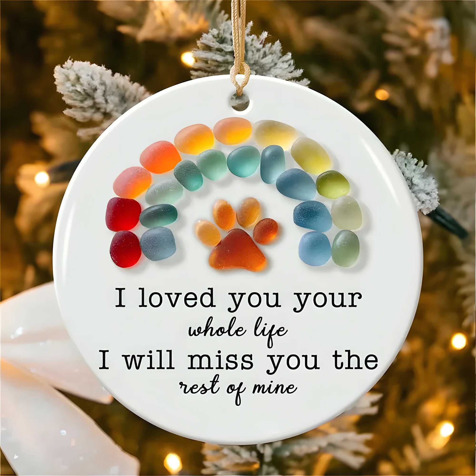 Personalized Dog Lover Ornament – Sea Glass Heart Keepsake Gift