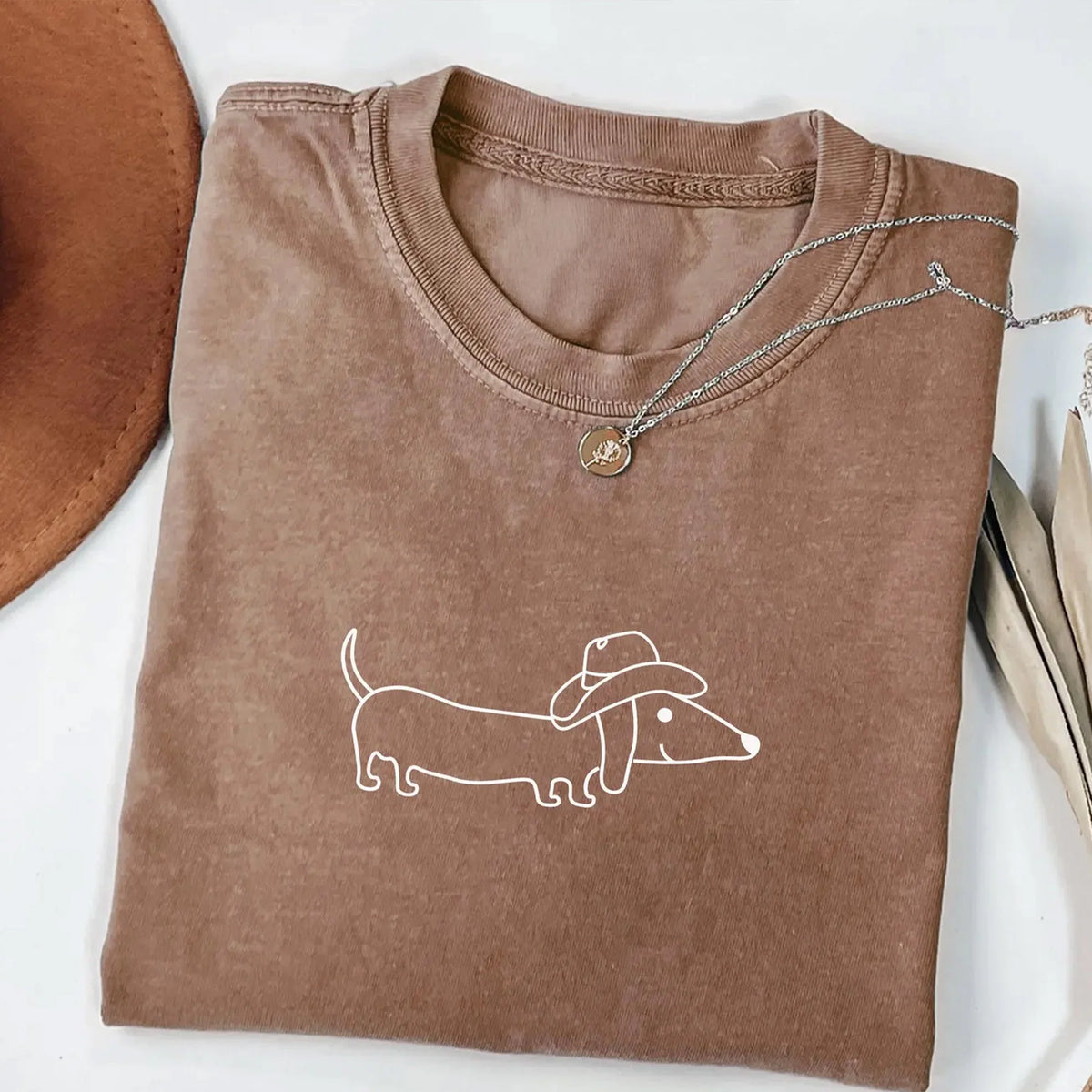 Comfort Colors Cowboy Dachshund Shirt, Western Doxie Cowboy Hat