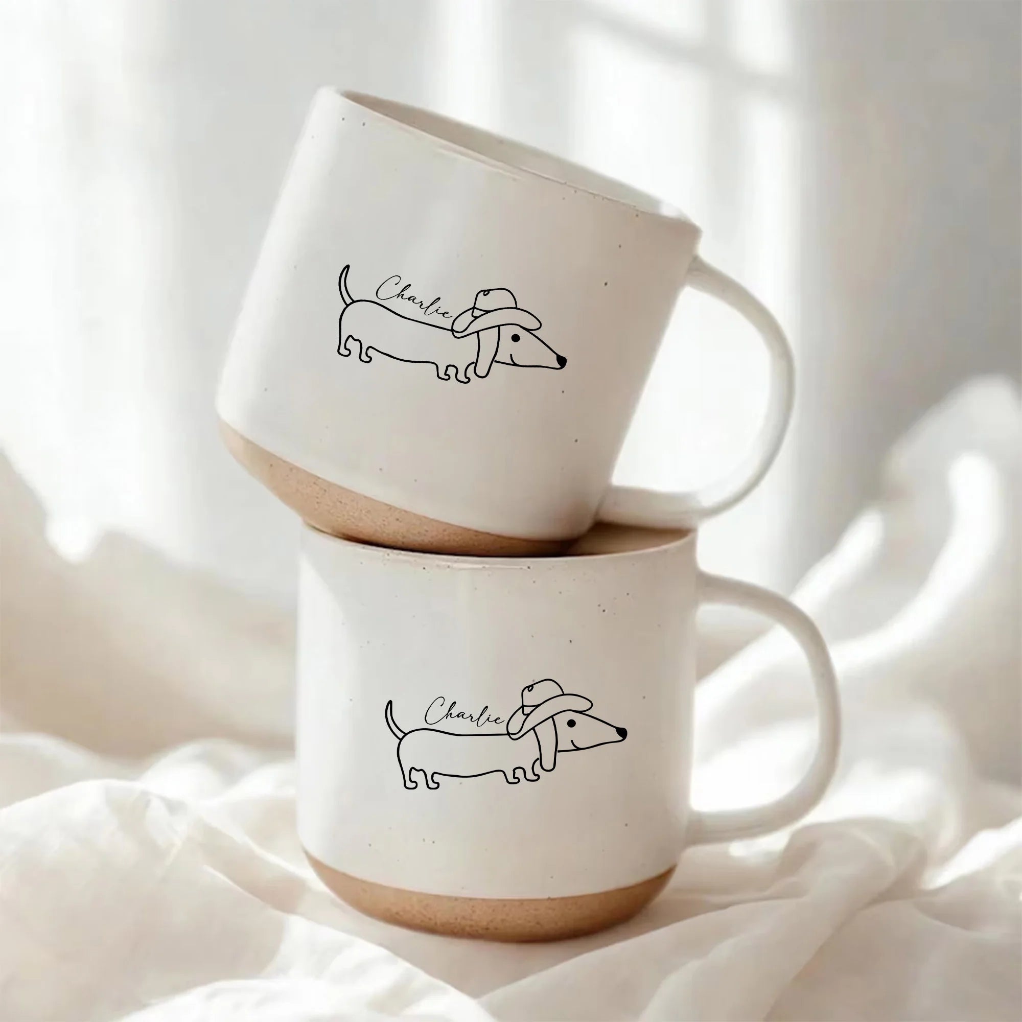 Cowboy Dachshund Mug, Western Doxie Coffee Cup, Cowboy Hat Dog Lover Gift