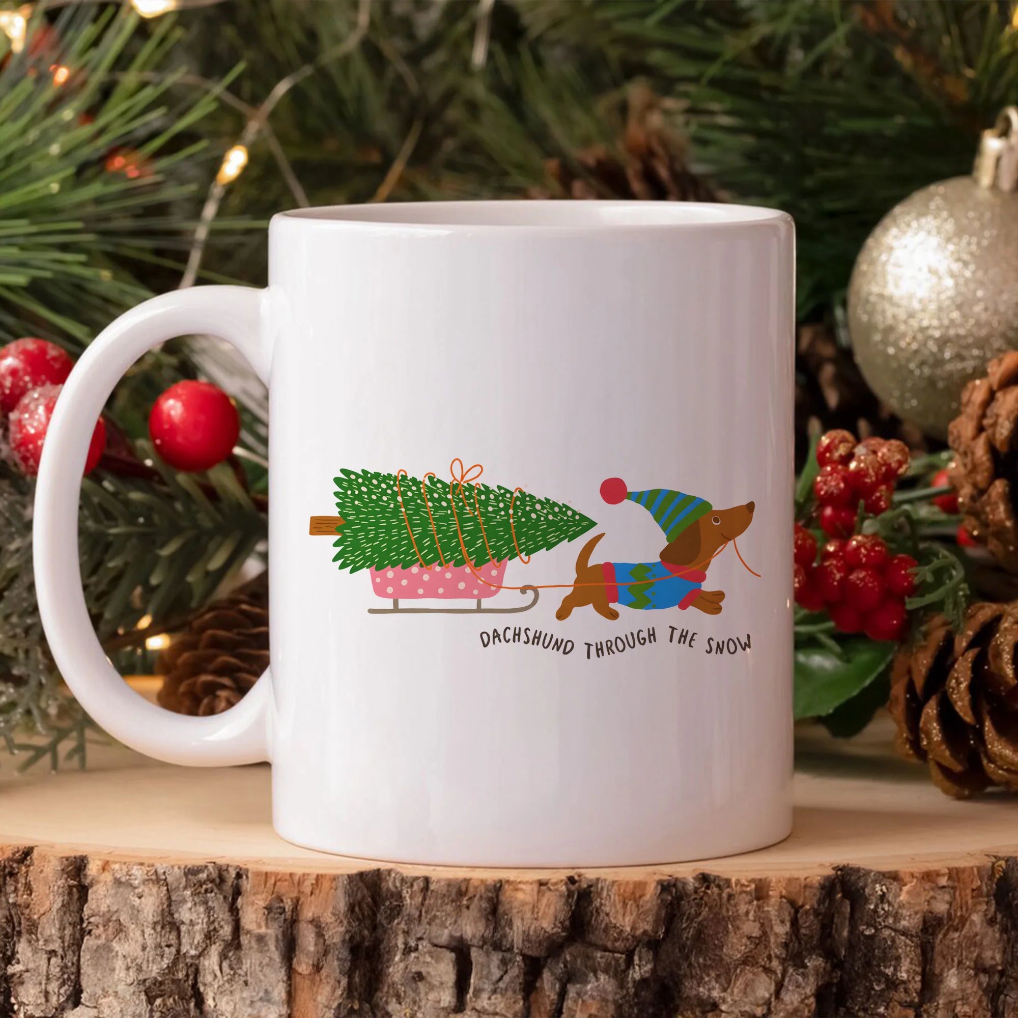 Dachshund Christmas Mug Sausage Dog Mug Christmas Mug