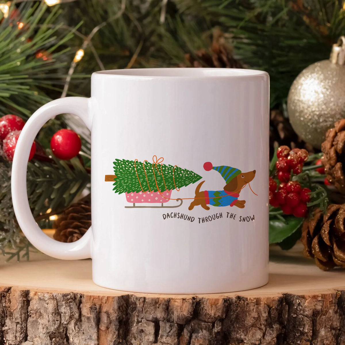 Dachshund Christmas Mug Sausage Dog Mug Christmas Mug