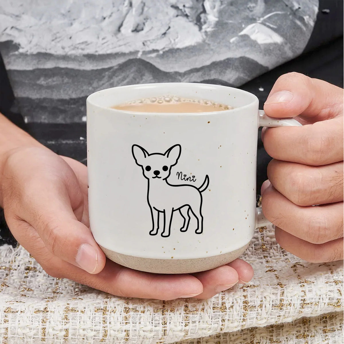 Chihuahua Mug with Speckled Glaze