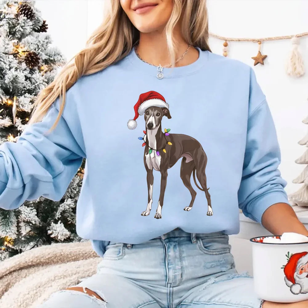 Festive Greyhound Sweater | Dog Lover Sweatshirt | Christmas Greyhound Gift