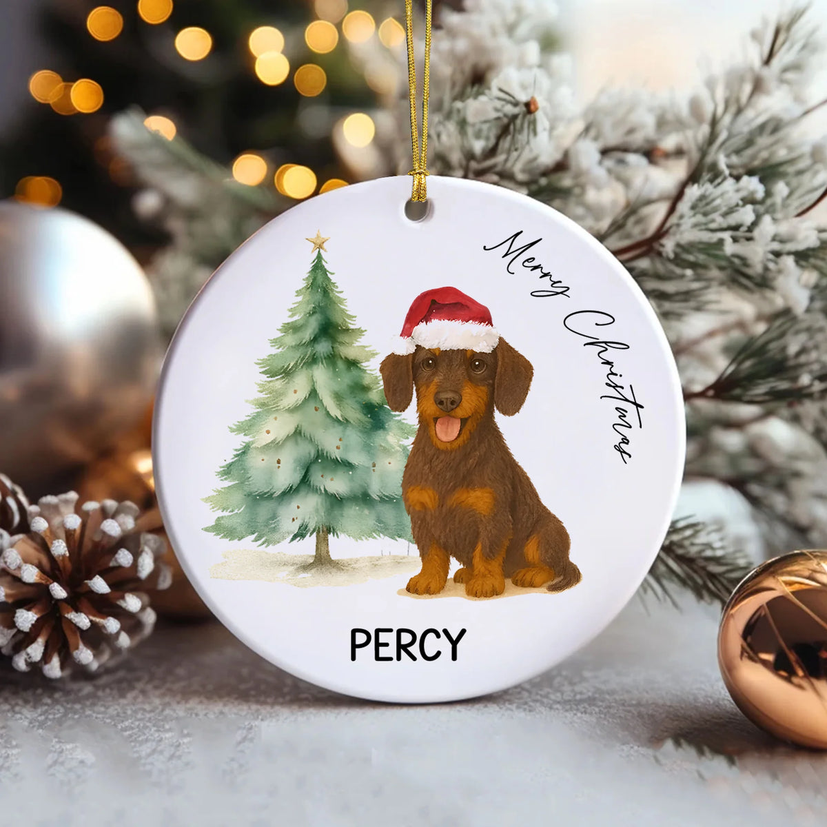 Dachshund Christmas Tree Ornament – Custom Sausage Dog