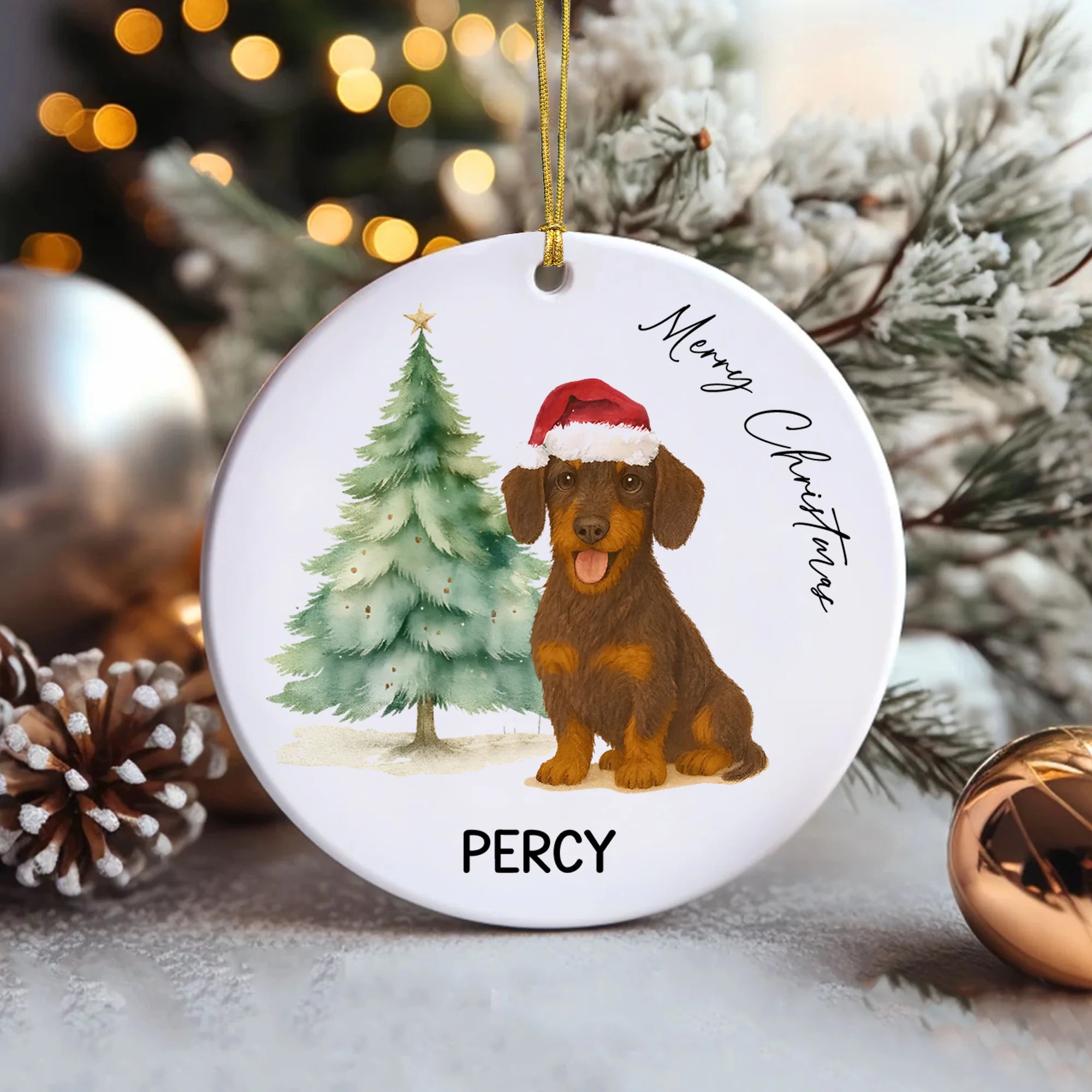 Dachshund Christmas Tree Ornament – Custom Sausage Dog