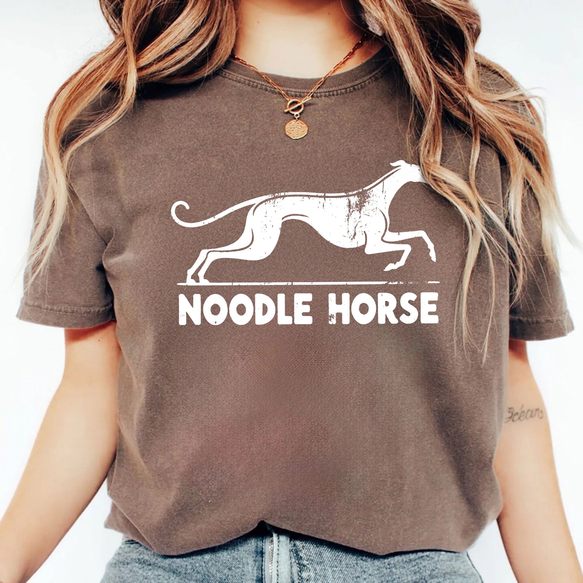 Noodle Horse T-Shirt | Greyhound Silhouette Tee | Sighthound Lover Gift