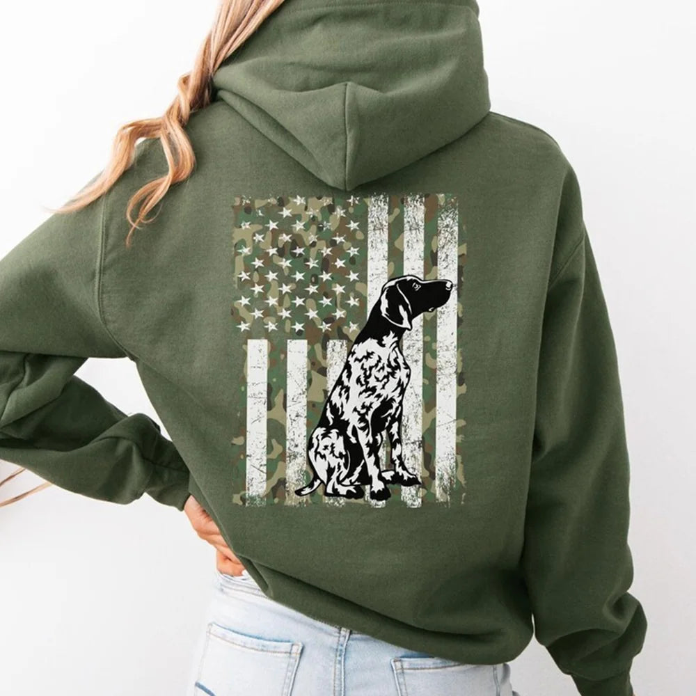 German Shorthaired Pointer Hoodie GSP Green Camo Unisex Hooded Sweatshirt
