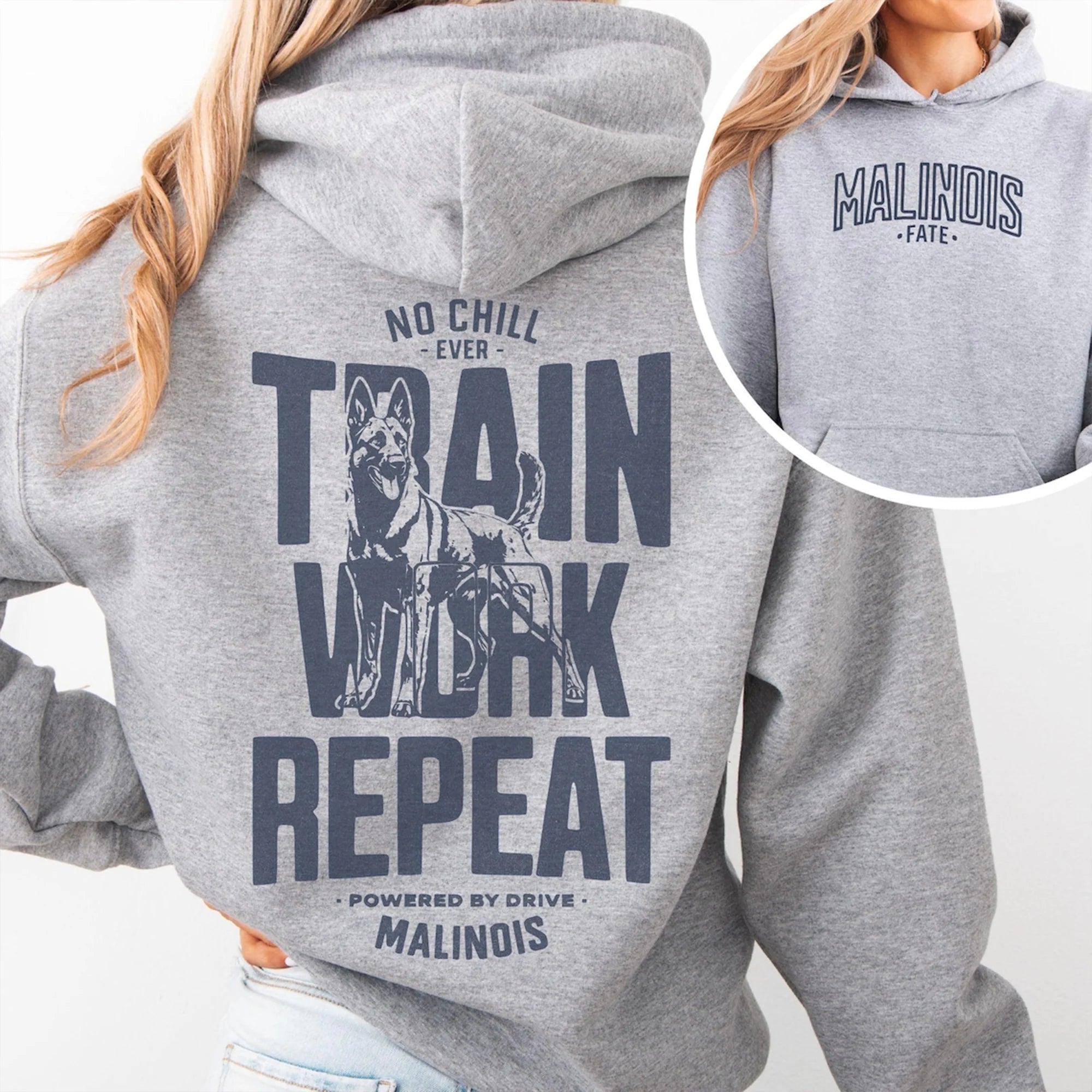 Custom K9 Malinois Hoodie, Custom Name Working Dog Sweatshirt