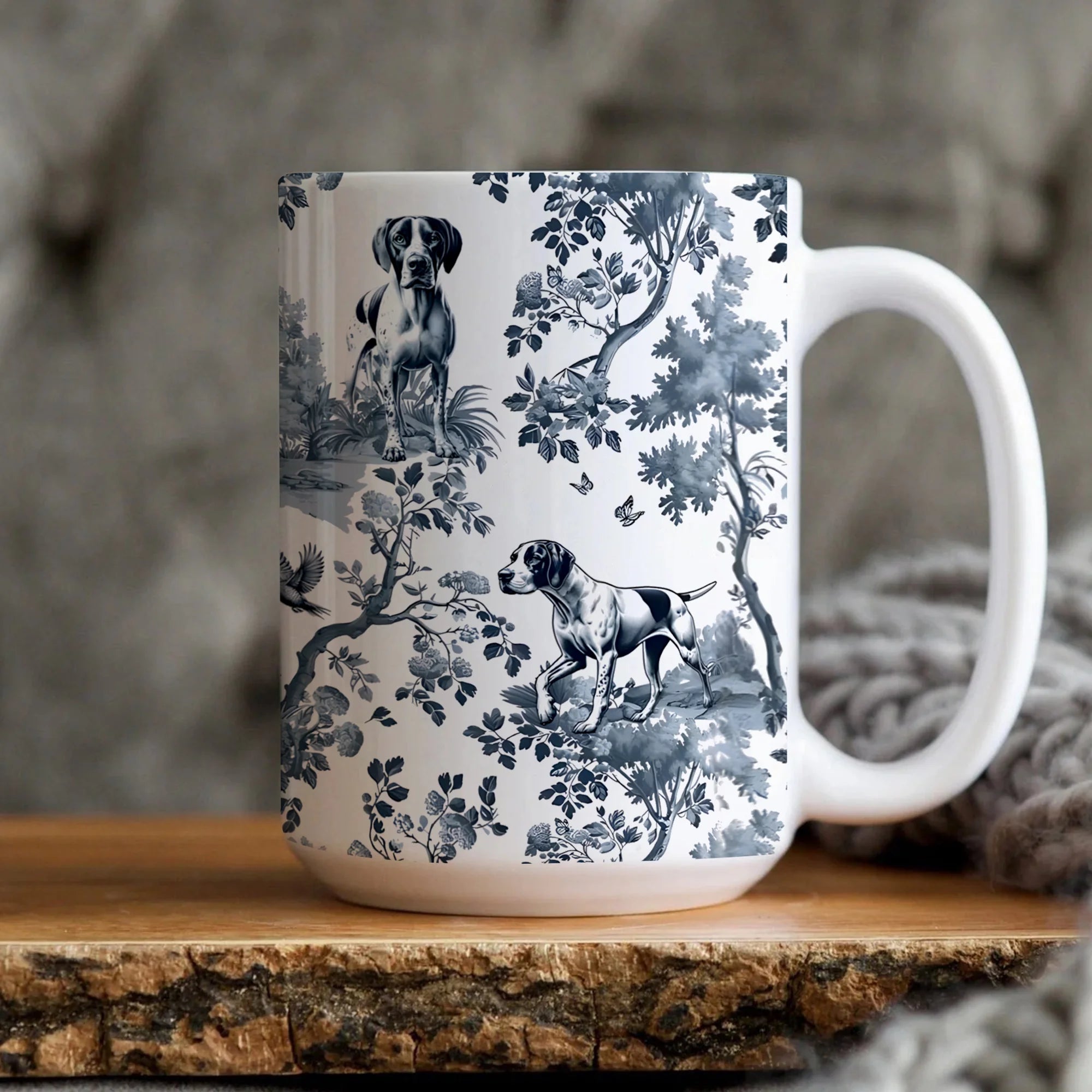 English Pointer Mug Gift for Dog Mom, Toile Dog Lover Coffee Cup