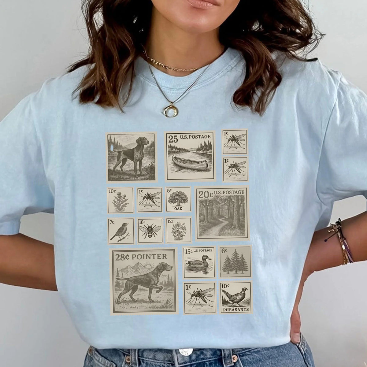 German Shorthaired Pointer T-Shirt for GSP Mom Dog Stamp Tee