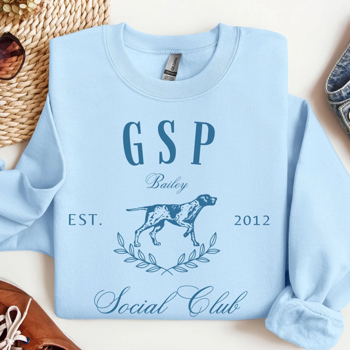 Custom German Shorthaired Pointer Social Club Name Sweatshirt