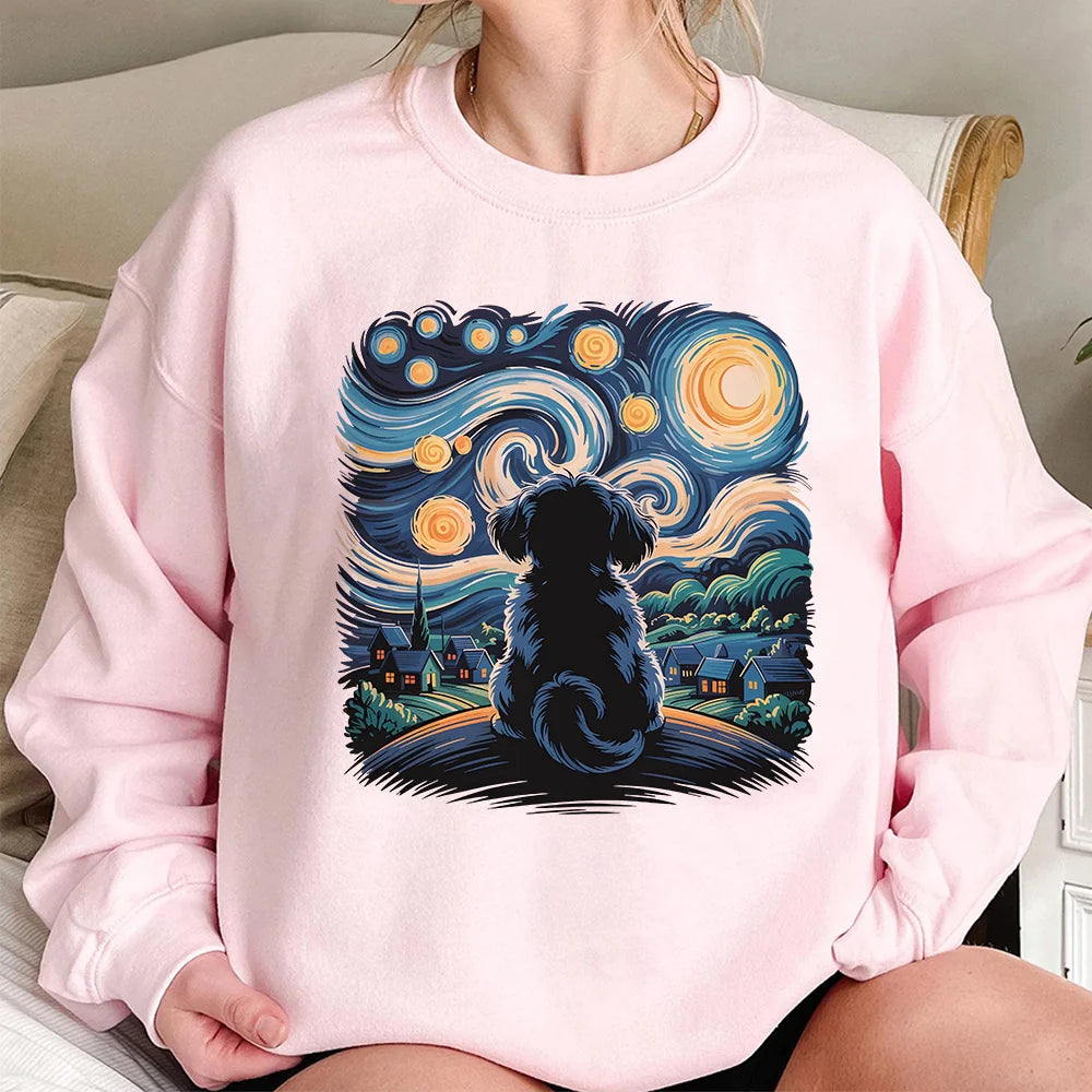 Van Gogh Shih Tzu T-Shirt, Starry Night Dog Tee, Funny Shih Tzu Lover Shirt