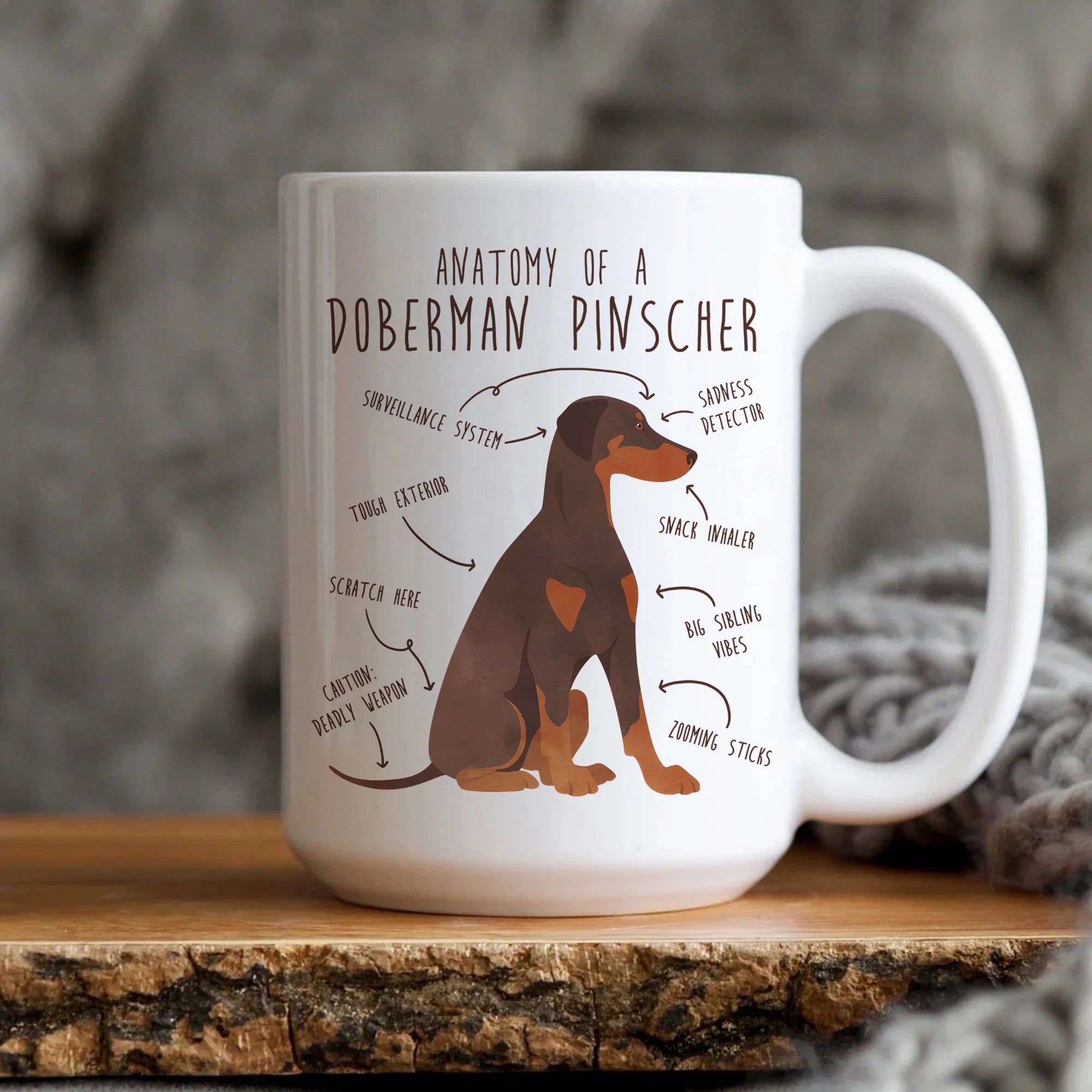 Doberman Coffee Mug, Cute Doberman Gift, Dog Lover, Funny Gift