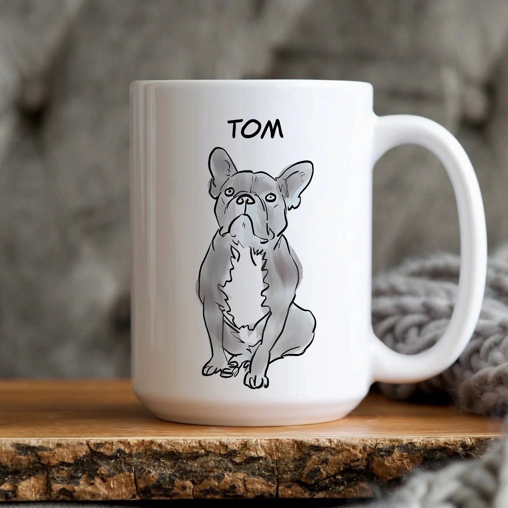 Custom Pet Mug & Custom Pet Portrait Mug – Minimal Line Drawing