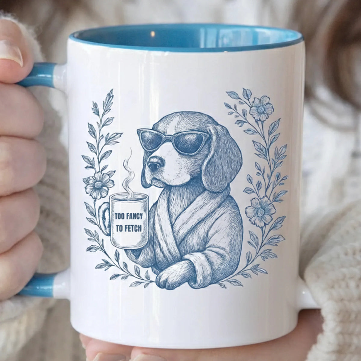Beagle Mom Mug Toile De Jouy, Beagle Mug Funny Gift, Dog Mom Gift Idea