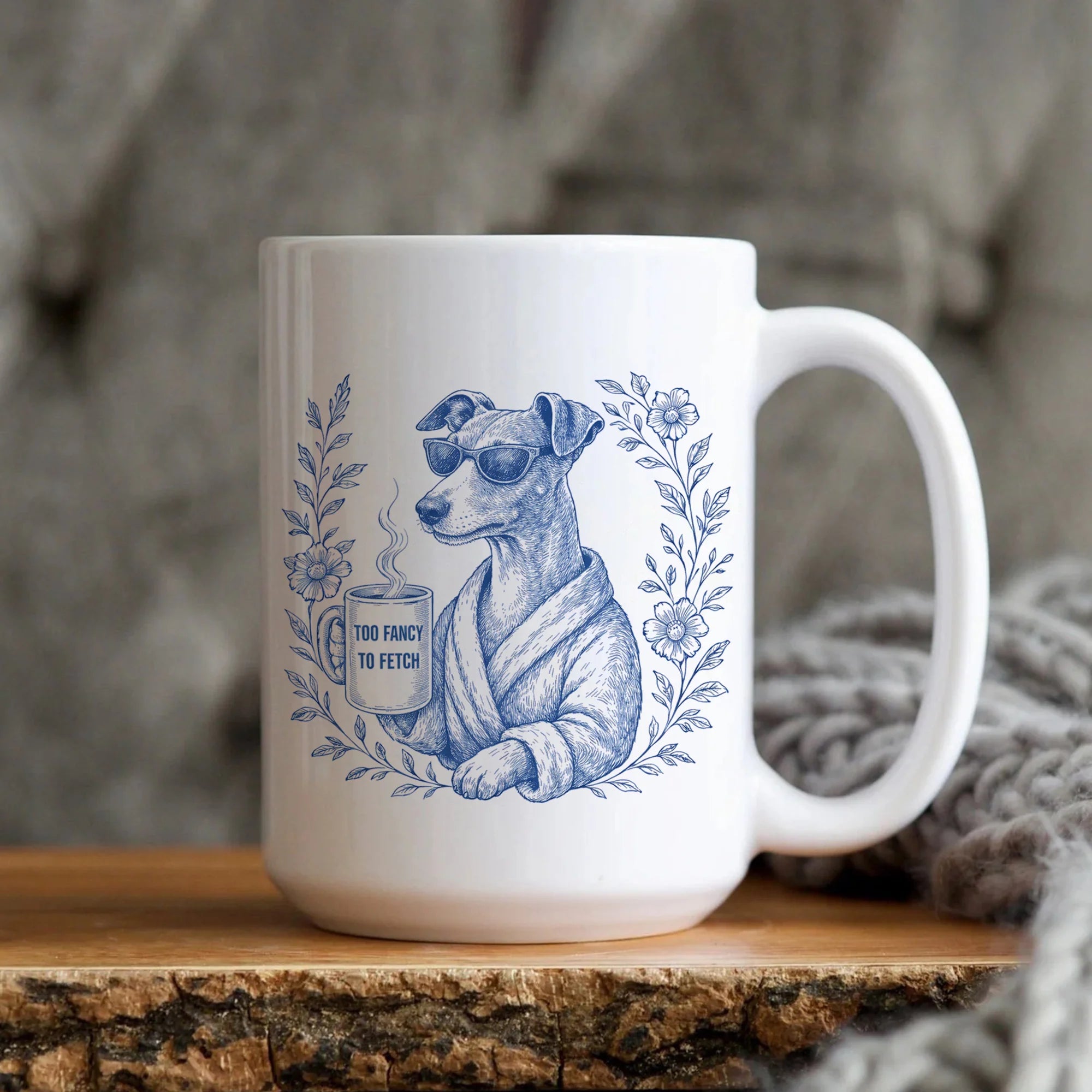 Greyhound Mom Mug Toile De Jouy, Greyhound Mug Funny Gift, Dog Mom Gift Idea