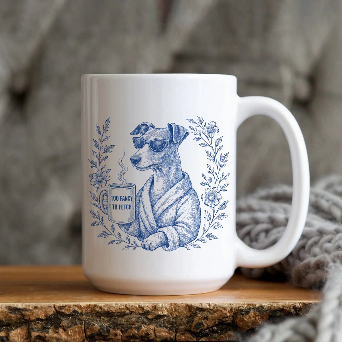Greyhound Mom Mug Toile De Jouy, Greyhound Mug Funny Gift, Dog Mom Gift Idea