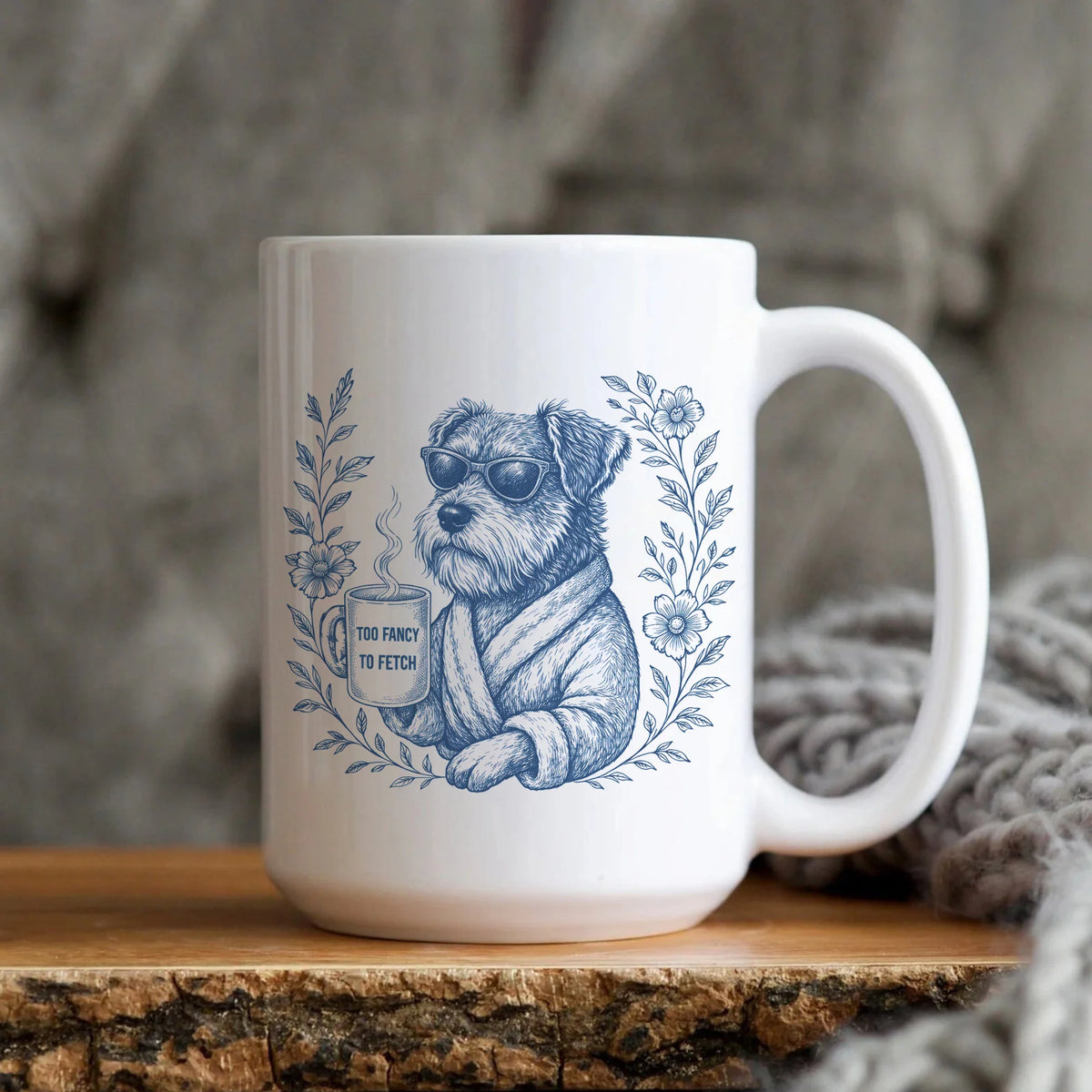 Schnauzer Mom Mug Toile De Jouy, Schnauzer Mug Funny Gift, Dog Mom Gift Idea