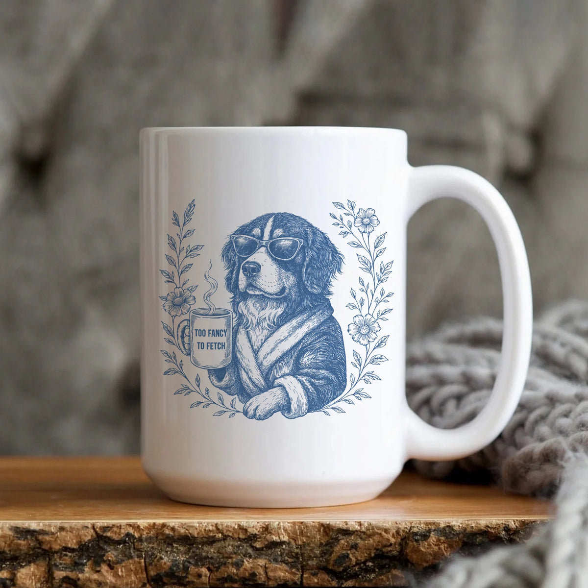 Bernese Mountain Dog Mom Mug Toile De Jouy, Bernese Mug Funny Gift, Dog Mom Gift Idea