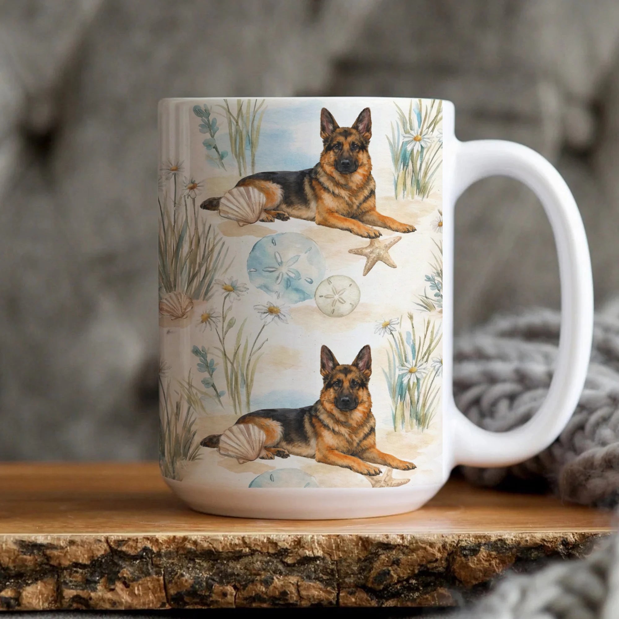 German Shepherd Beach Coffee Mug | German Shepherd Summer for Dog