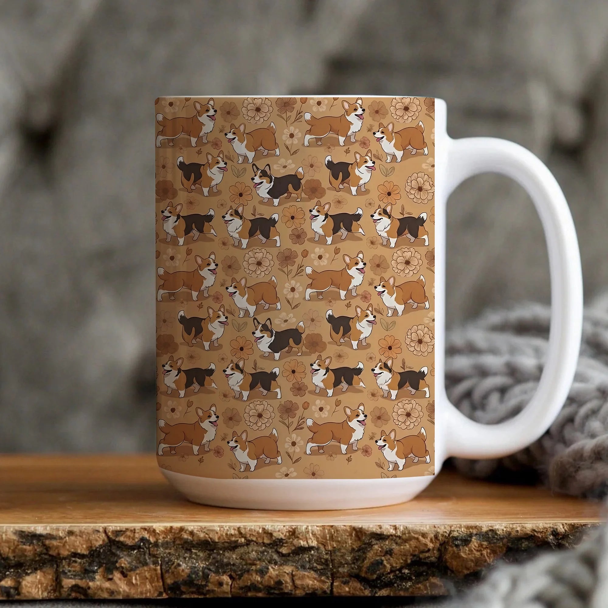 Vintage Corgi Mug, Cute Dog Lover Gift, Retro Coffee Mug