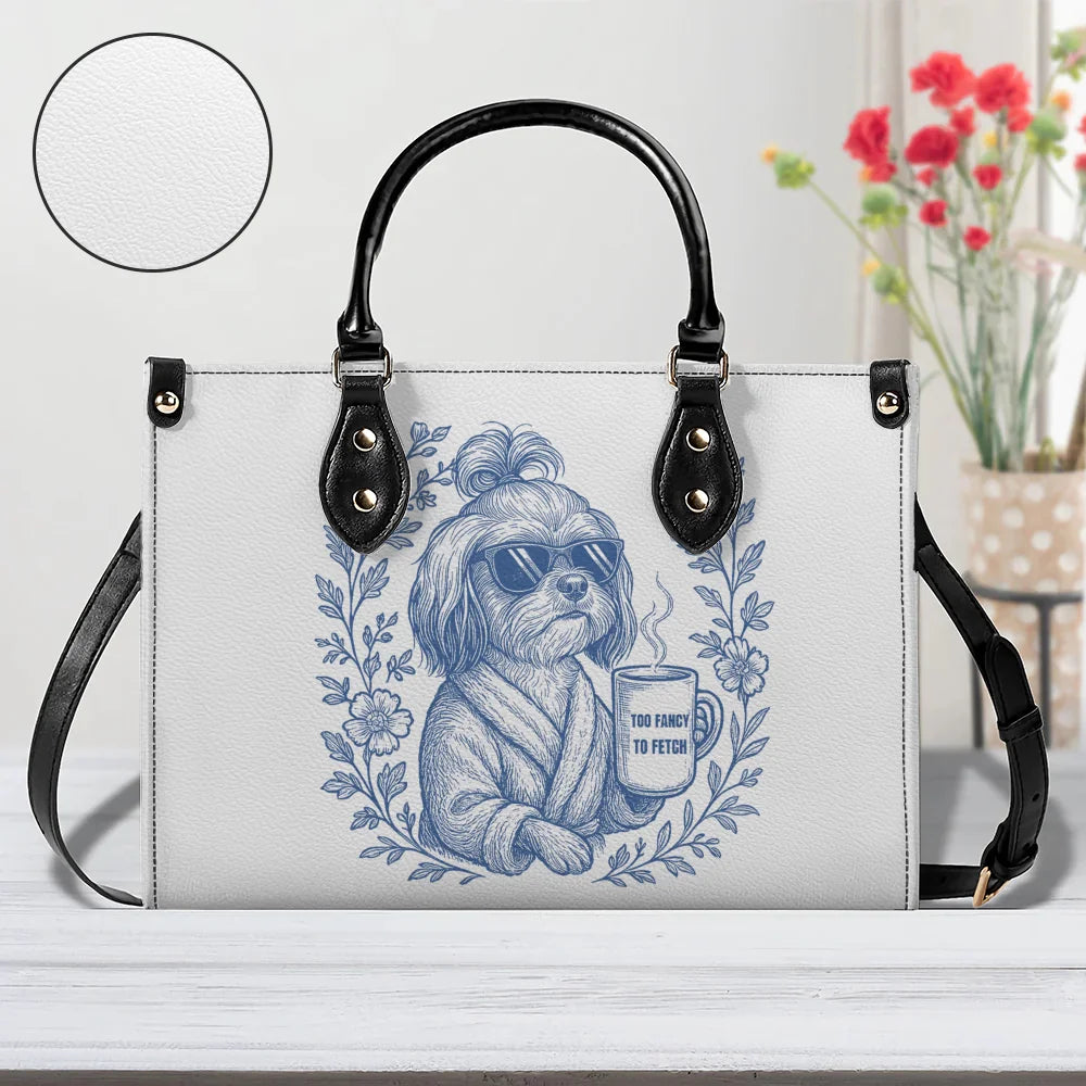 Shih Tzu Mom Toile De Jouy Handbag, Funny Shih Tzu Dog