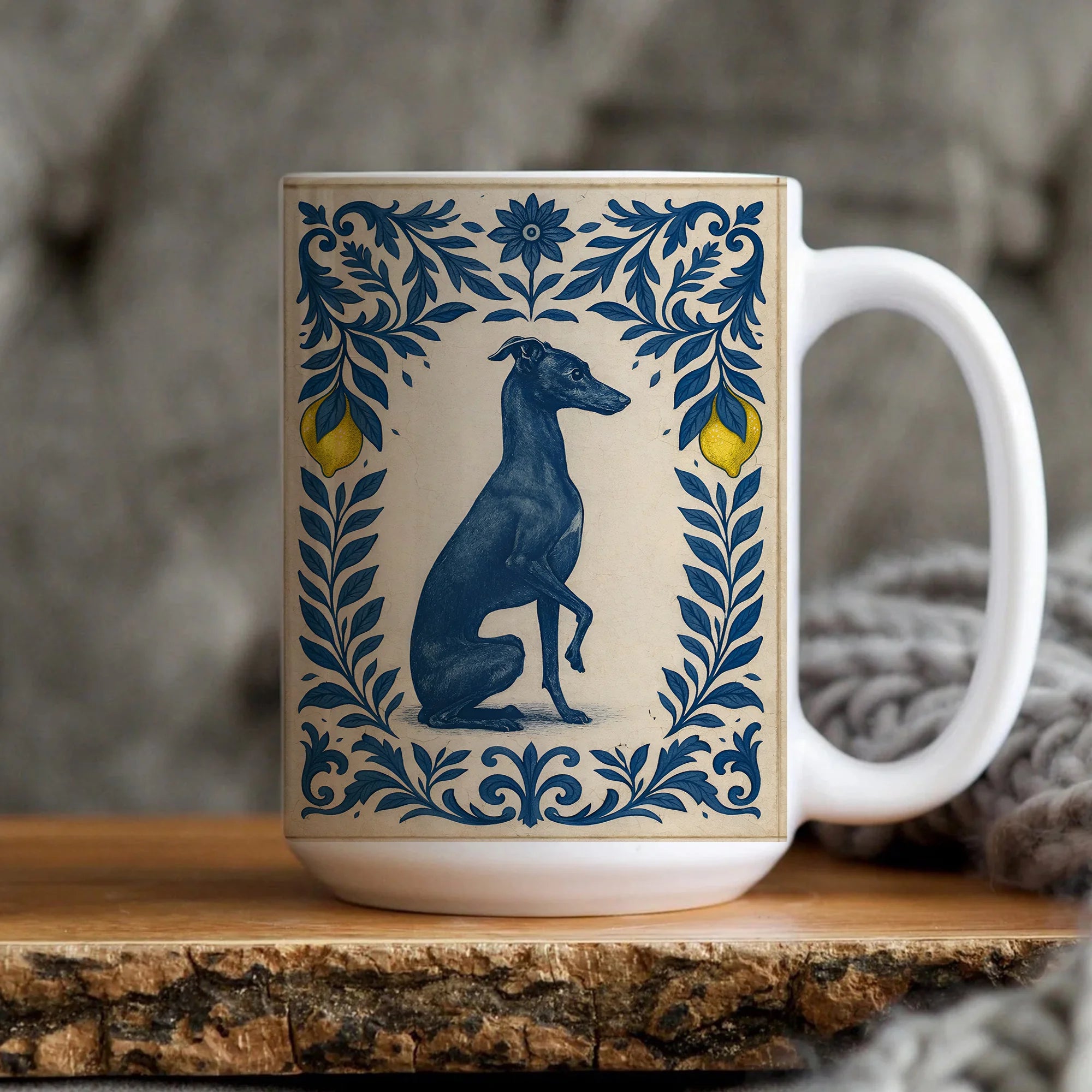 Italian Greyhound Tile Pattern Mug – Italian Greyhound Art Gift