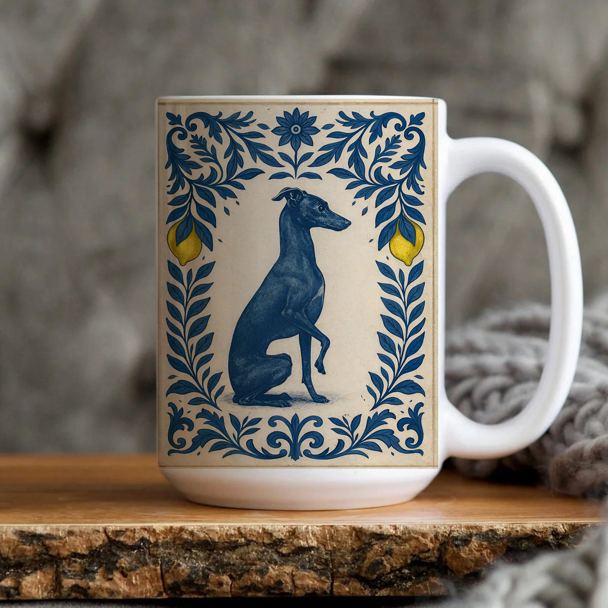 Italian Greyhound Tile Pattern Mug – Italian Greyhound Art Gift
