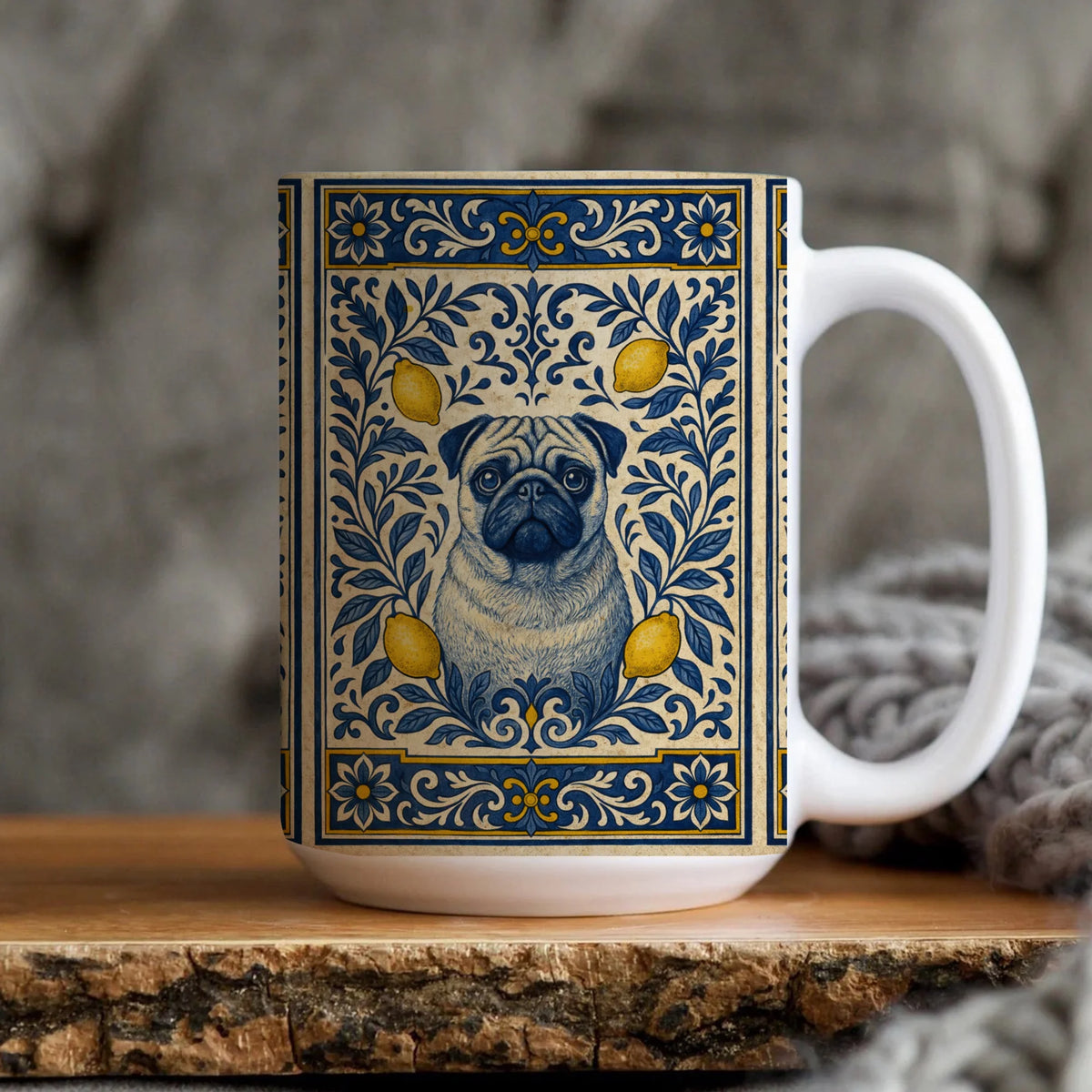 Colorful Pug Mug – Whimsical Dog Lover Ceramic Coffee Cup Gift