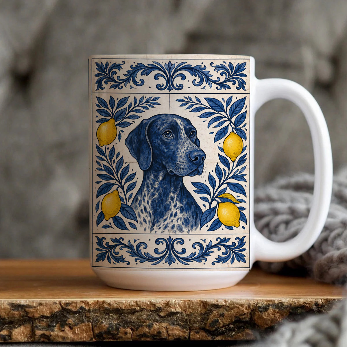 German shorthaired pointer Portrait Mug | Pointer Pattern accent coffee mug