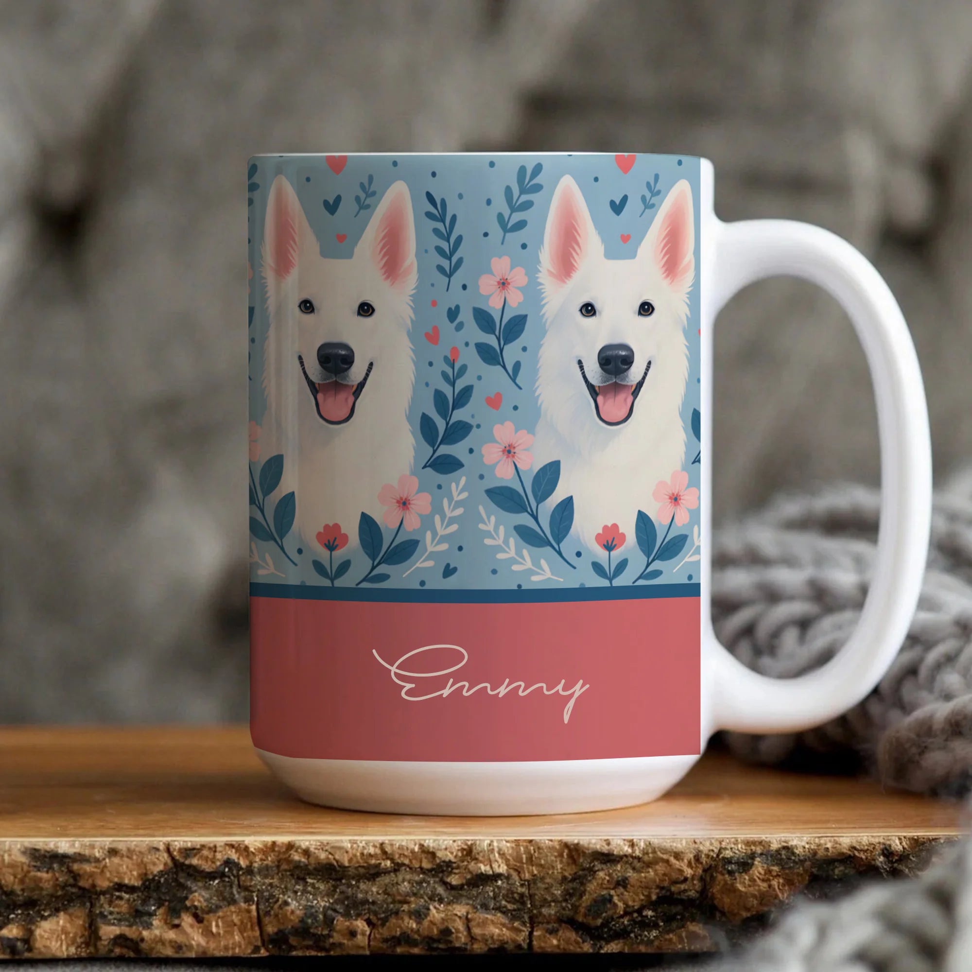 Custom White Shepherd Mug Swiss German Shepherd Christmas Gift