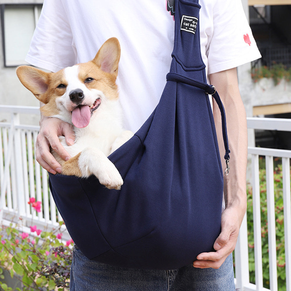 Convertible Dog Carrier Sling: Front and Shoulder Pet Carrier for Cats and Dogs, Stylish Nylon Design, Hands-Free Pet Travel