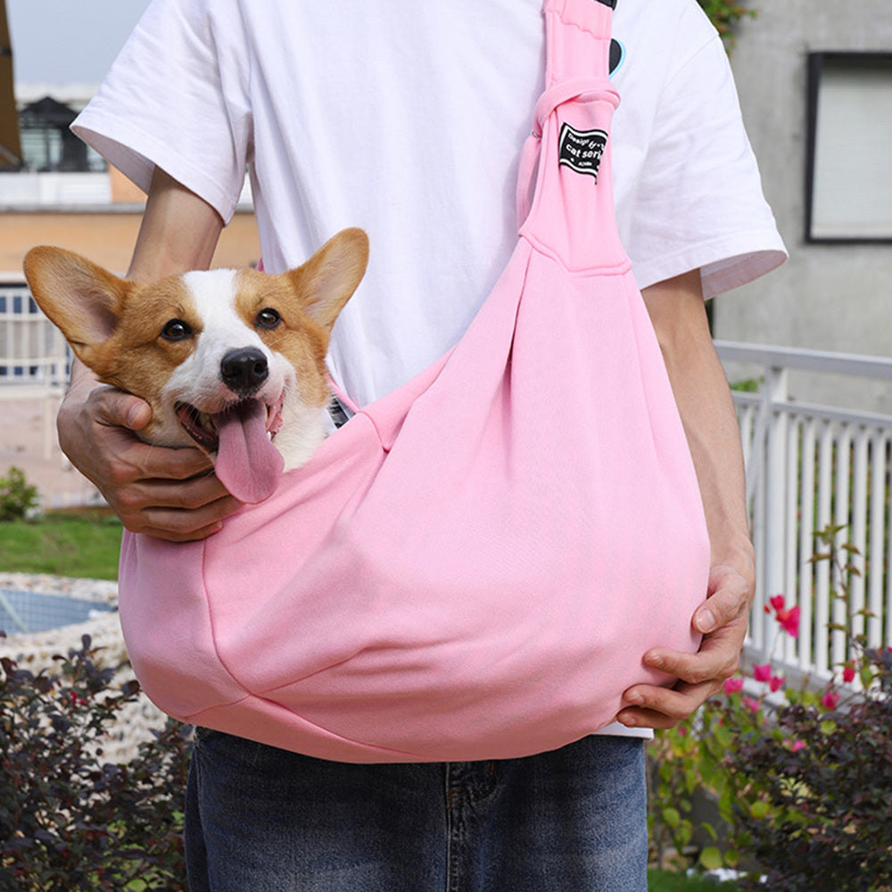 Convertible Dog Carrier Sling: Front and Shoulder Pet Carrier for Cats and Dogs, Stylish Nylon Design, Hands-Free Pet Travel