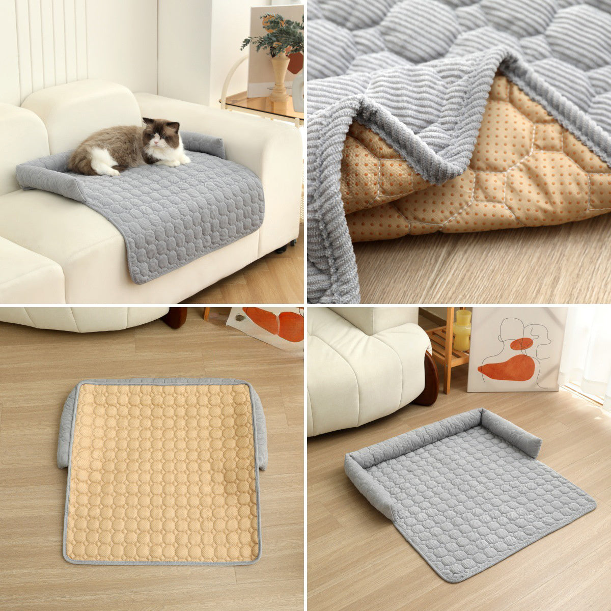 Soft Corduroy Pet Bed Sofa Cover Comfortable Dog & Cat Bed Luxury Pet Mat Couch Protector