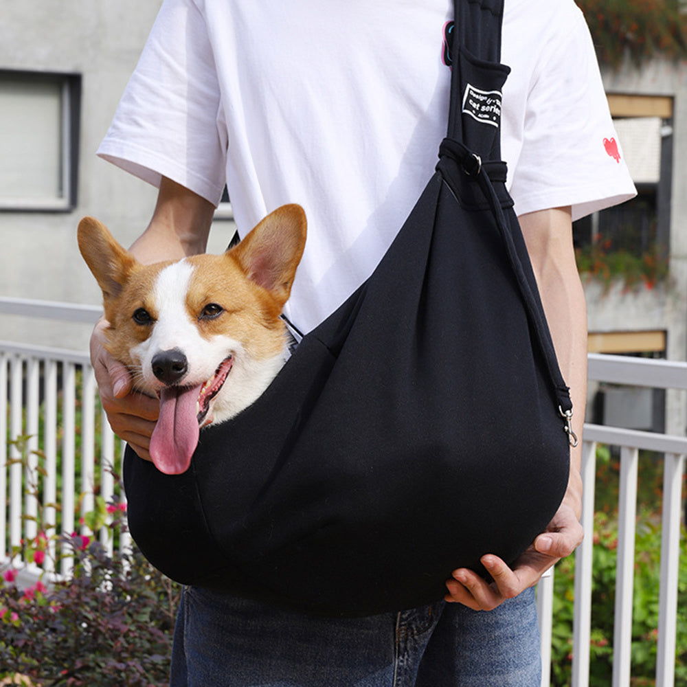 Convertible Dog Carrier Sling: Front and Shoulder Pet Carrier for Cats and Dogs, Stylish Nylon Design, Hands-Free Pet Travel