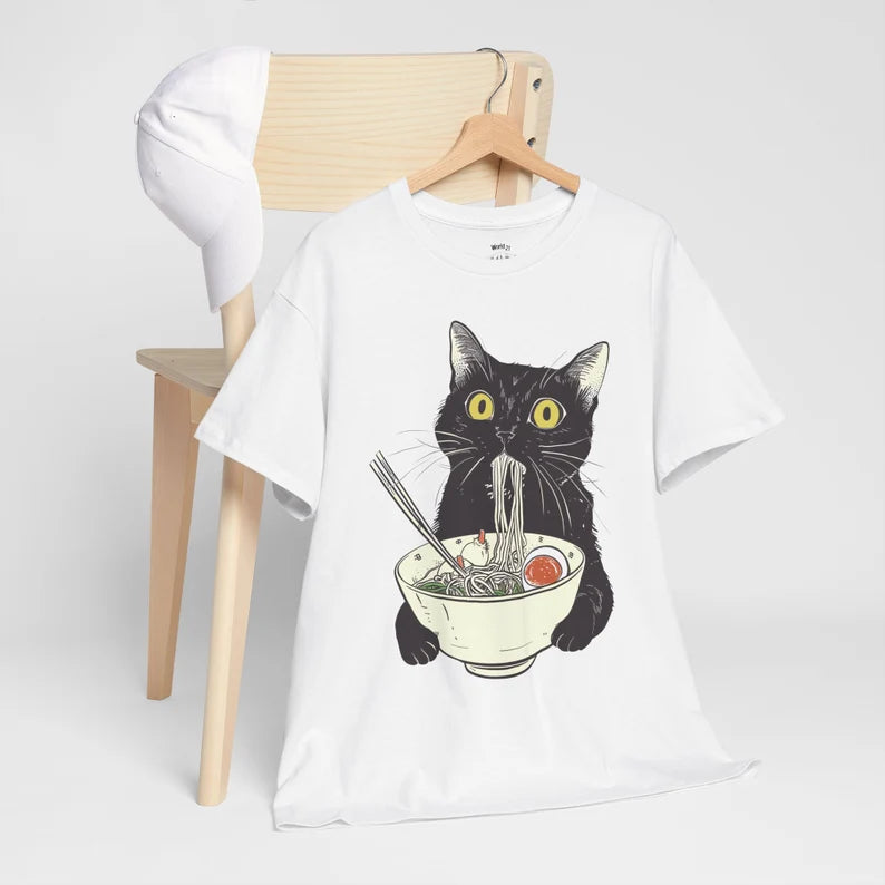 Ramen Cat T-Shirt | Cat Lover Gift, Kawaii Shirt, Alt Clothing, Anime Cat T-Shirt, Japanese Shirt, Foodies Shirt, Ramen Lover, Kitty Tee